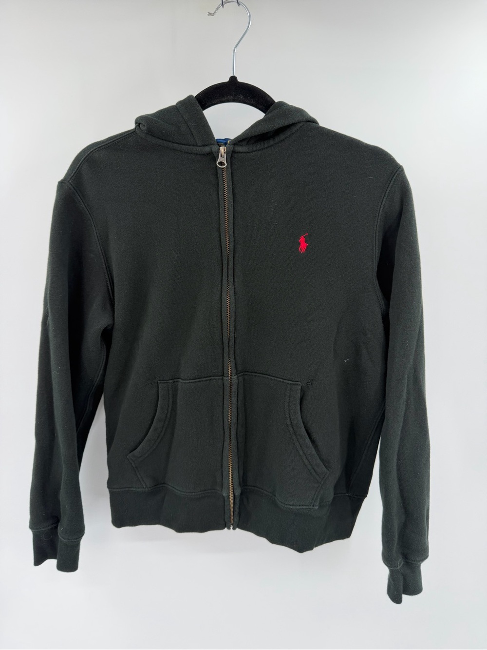 Polo Ralph Lauren Black Full Zip Hooded Sweatshirt Large 14/16 kids